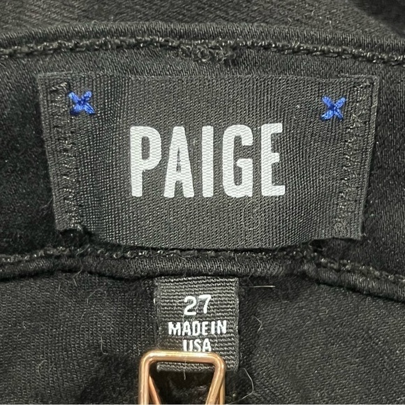 PAIGE Black Button Fly Hoxton Ankle Peg Jeans Size 27 Women’s - Picture 2 of 7